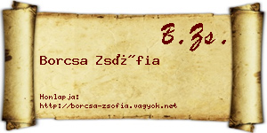 Borcsa Zsófia névjegykártya